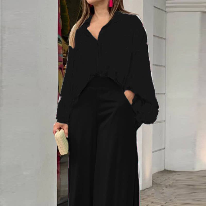 Lily Clothing - Wholesale Top & Pant Set (NOT Loungewear) - Women's - PRINTED SHIRT TROUSERS FASHION TWO-PIECE SET3