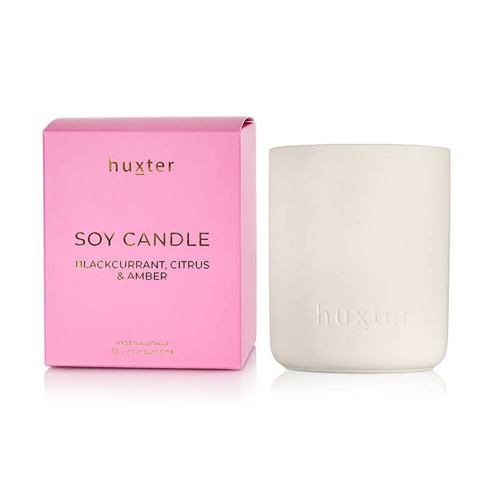 Candela in Scatola - Collezione Fiori di Natale - Ribes Nero, Agrumi & Ambra - Durata di Combustione 50+ ore per la vendita all'ingrosso da parte di Huxter
