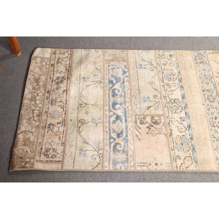 The Loom Wholesale - Wholesale Rug Pad - Turkish Patchwork Rug 2.8x8.3 ft, Beige Rainbow Geometric3