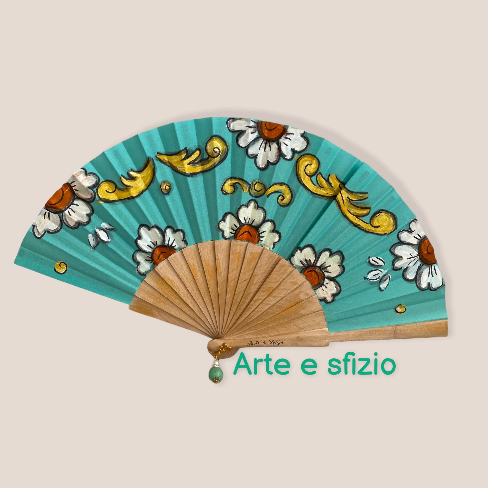 Arte e sfizio - Wholesale Handheld Folding Fan - Hand painted fans in fabric and wood19