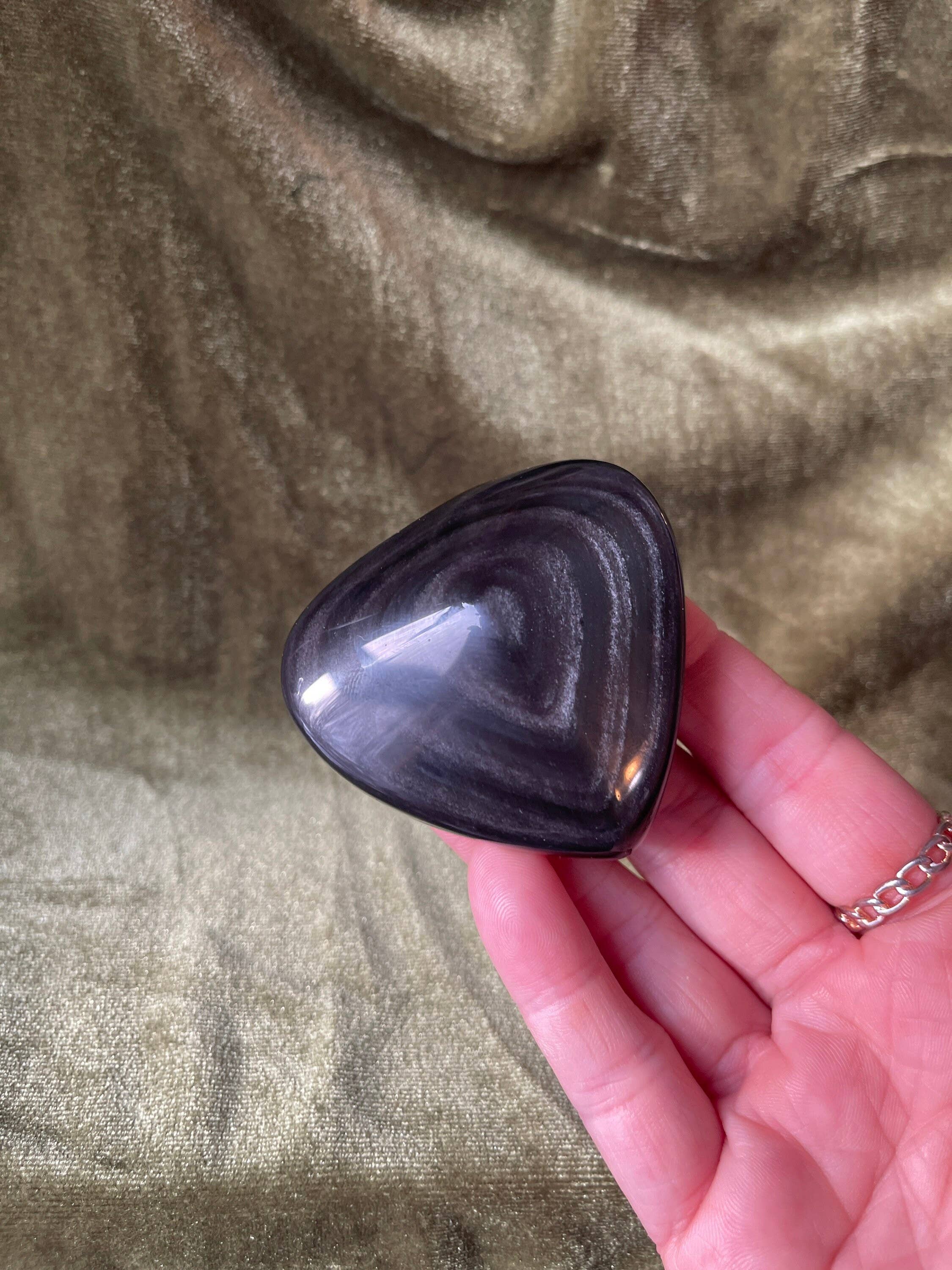 Tumbledshop - Wholesale Spiritual Stone/Crystal - Rainbow Obsidian Polished Crystal Heart Triangle Shaped Ston3