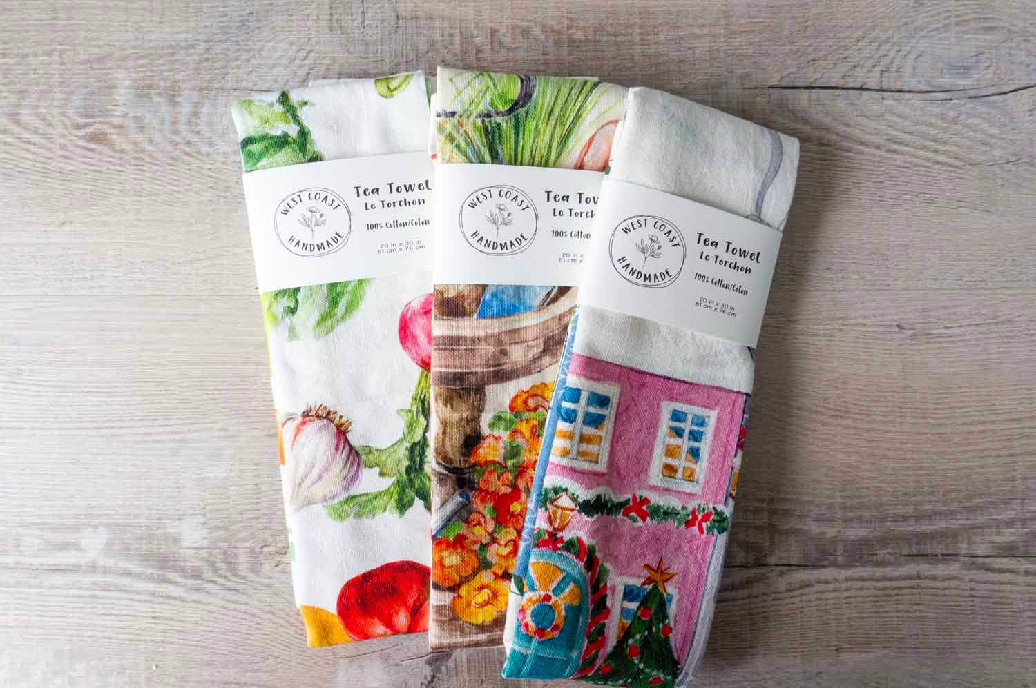 West Coast Handmade - Wholesale Tea Towel - Printed Cotton Tea Towel - Mushrooms1