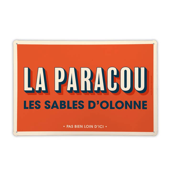 Plaque métal LES SABLES D'OLONNE La Paracou pour la vente par Le Beau Bazar
