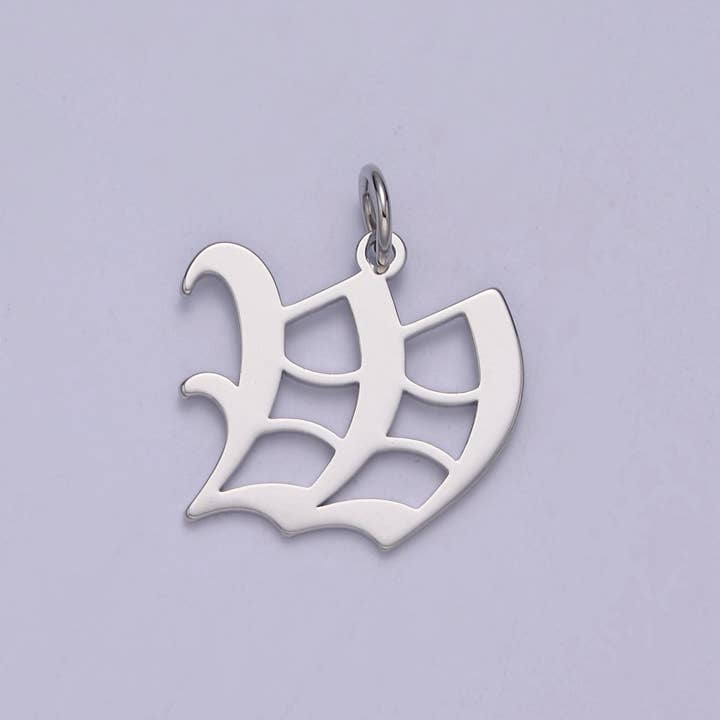 Aim Eternal - Wholesale Individual Charm/Pendant - Gothic Letter Charm, Alphabet Charm, Silver Letter Charm, 26 Letters Initial Charms Old English Letter Pendant A690~A70222