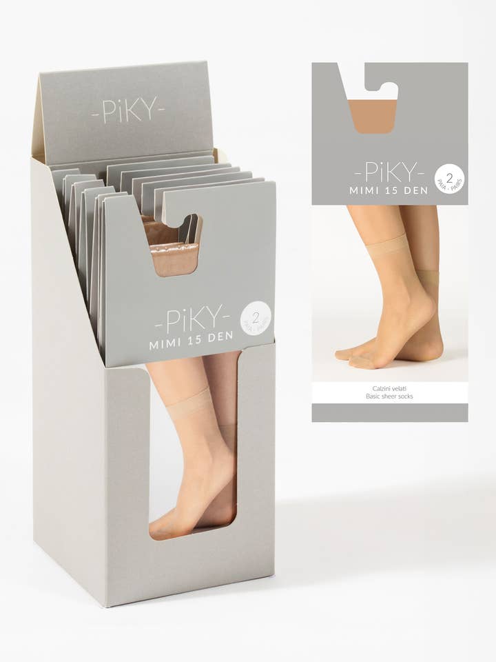 Chaussettes Femme 15 DEN Voilées, Bas Voilés Satinés 2 PAIRES pour la vente par PIKY