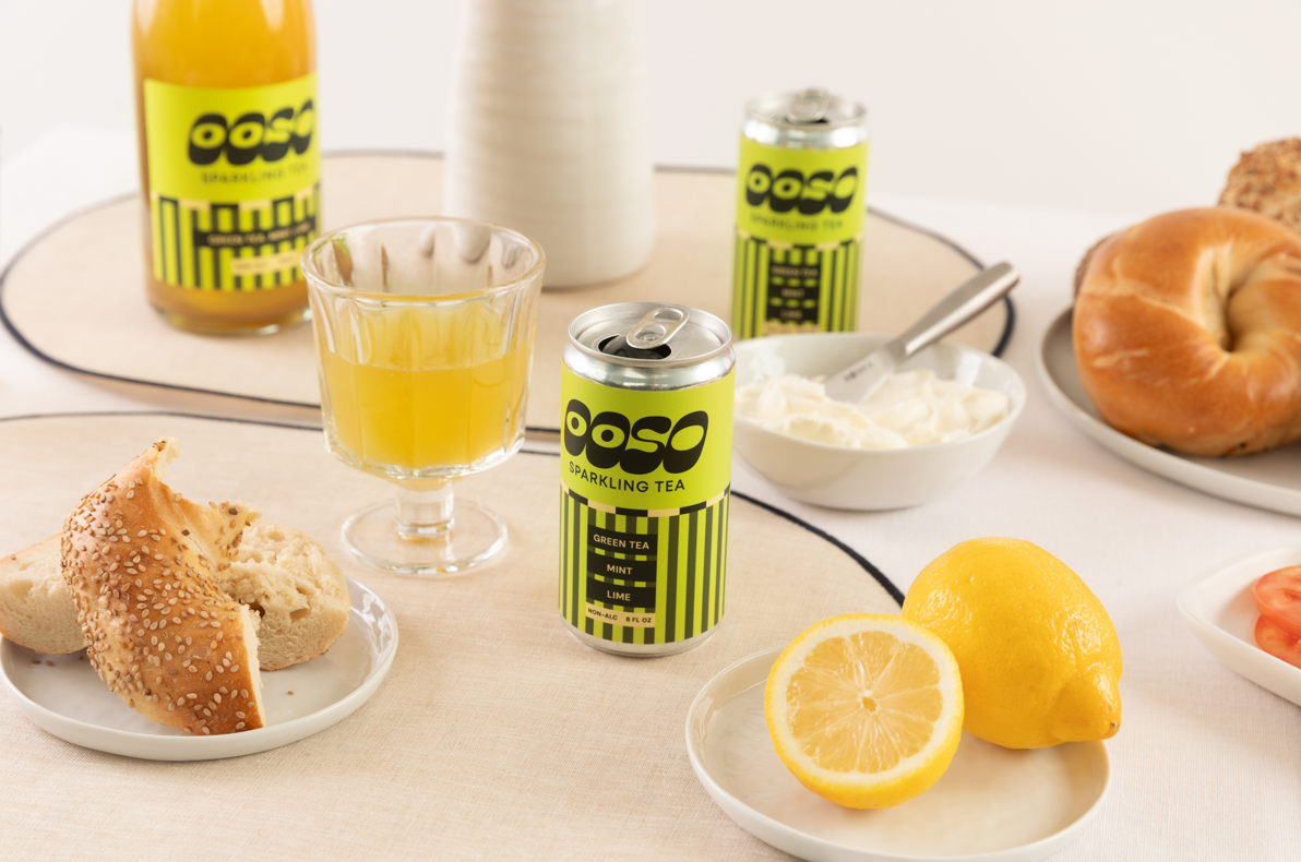 OOSO Sparkling Tea - Wholesale Non-Alcoholic Aperitif/Mocktail - Green Tea Mint Lime Sparkling Tea | 8.4oz Can3