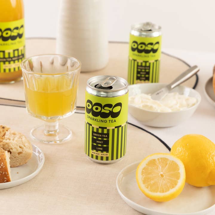 OOSO Sparkling Tea - Wholesale Non-Alcoholic Aperitif/Mocktail - Green Tea Mint Lime Sparkling Tea | 8.4oz Can3