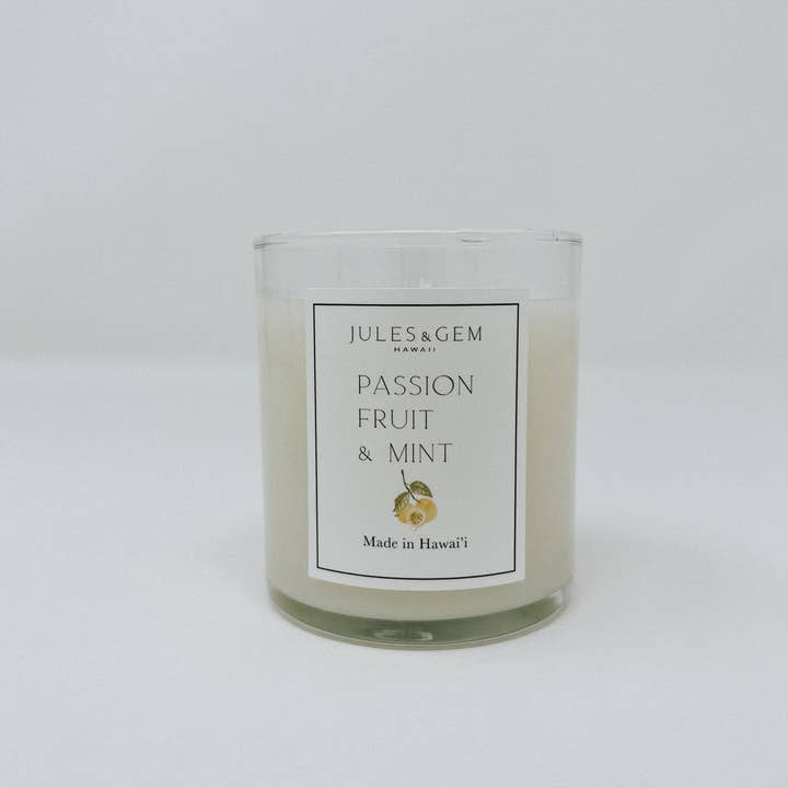 Jules + Gem Hawaii – wholesale Jar/filled candle – Passion Fruit + Mint 7 oz Candle