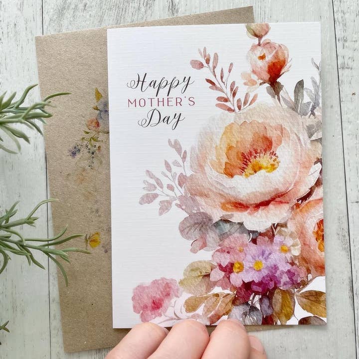 Scattered Seed Co - Wholesale Motherβs Day card - SPRING FLORAL Mothers Day card - Happy Mother's Day1