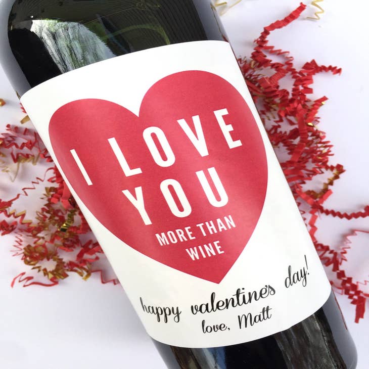 Étiquettes de vin de la Saint-Valentin I Love You More Than Wine Étiquettes  de Saint-Valentin Cadeau de Saint-Valentin pour elle Cadeau pour Ami en  vente B2B pour votre magasin