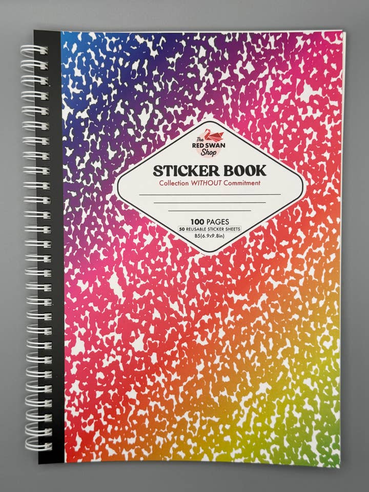 Livre d'autocollants - 100 pages d'autocollants réutilisables - Arc-en-ciel pour la vente par The Red Swan Shop