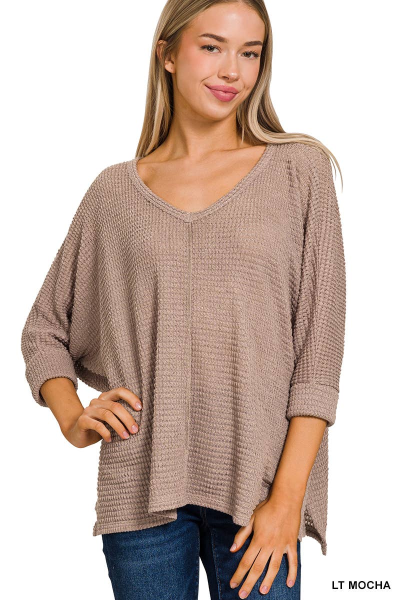42POPS - Wholesale Knit Sweater - Women's - `.V Neck Hi Low Hem Jacquard Sweater20