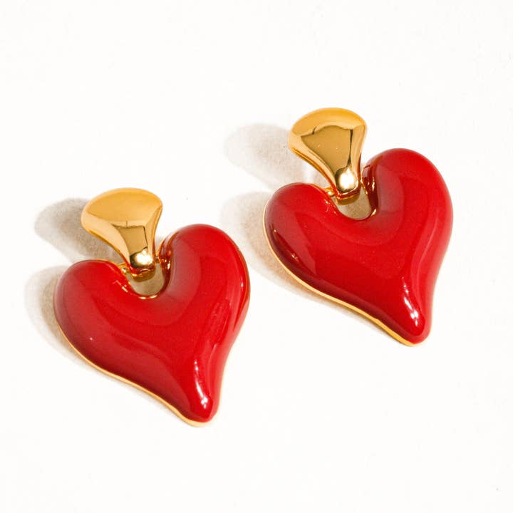 Flânerie by MAIQ - Wholesale Stud/Post Earrings - Edith 18K Gold Vintage Heart Earring