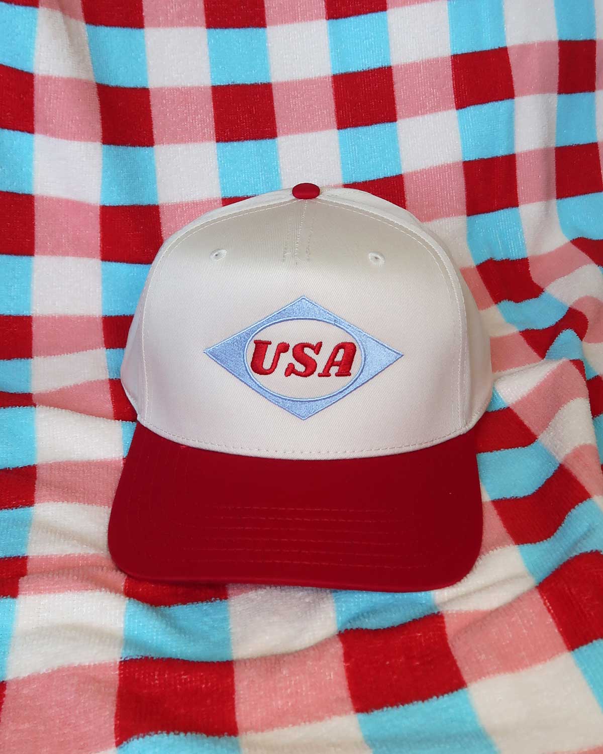 Sundrop - Wholesale Hat Accessory - Women's - USA Diamond Patch Embroidered Hat - July 4th Patriotic2