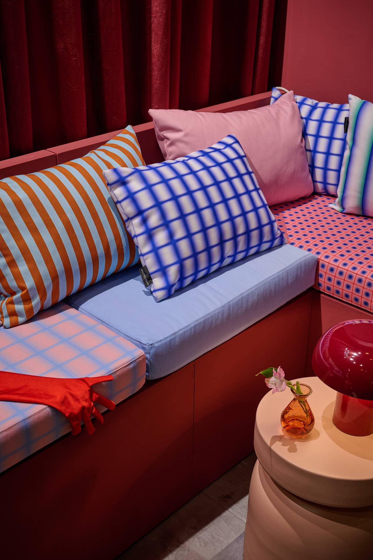 Really Nice Things - Wholesale Fabric - Checkerboard Green Outdoor Fabric x meters3