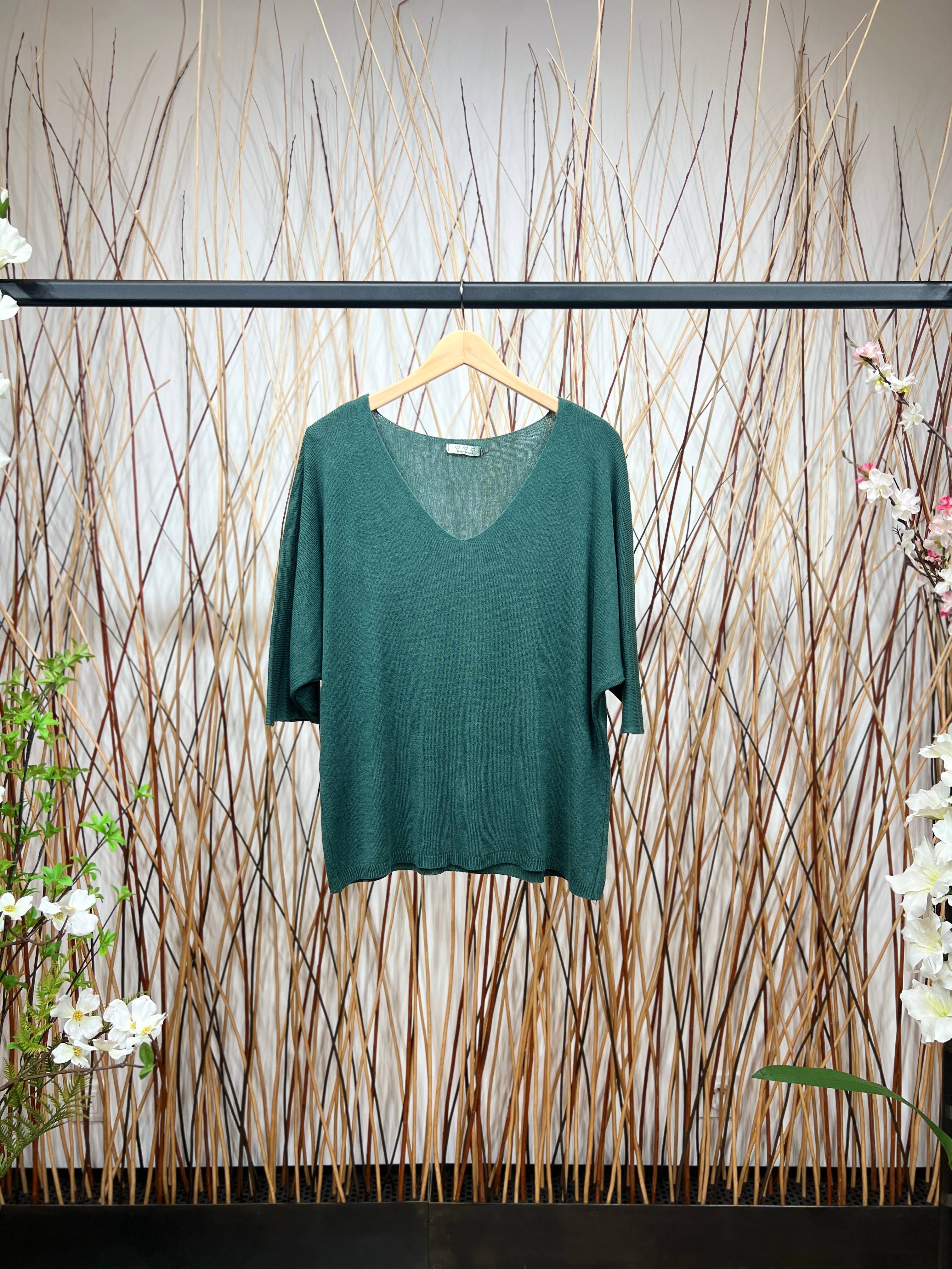 L'Emotion - Vendita all'ingrosso Maglione tricot - Donna - Maglione lavorato a maglia a maniche lunghe con scollo a V in modal 5