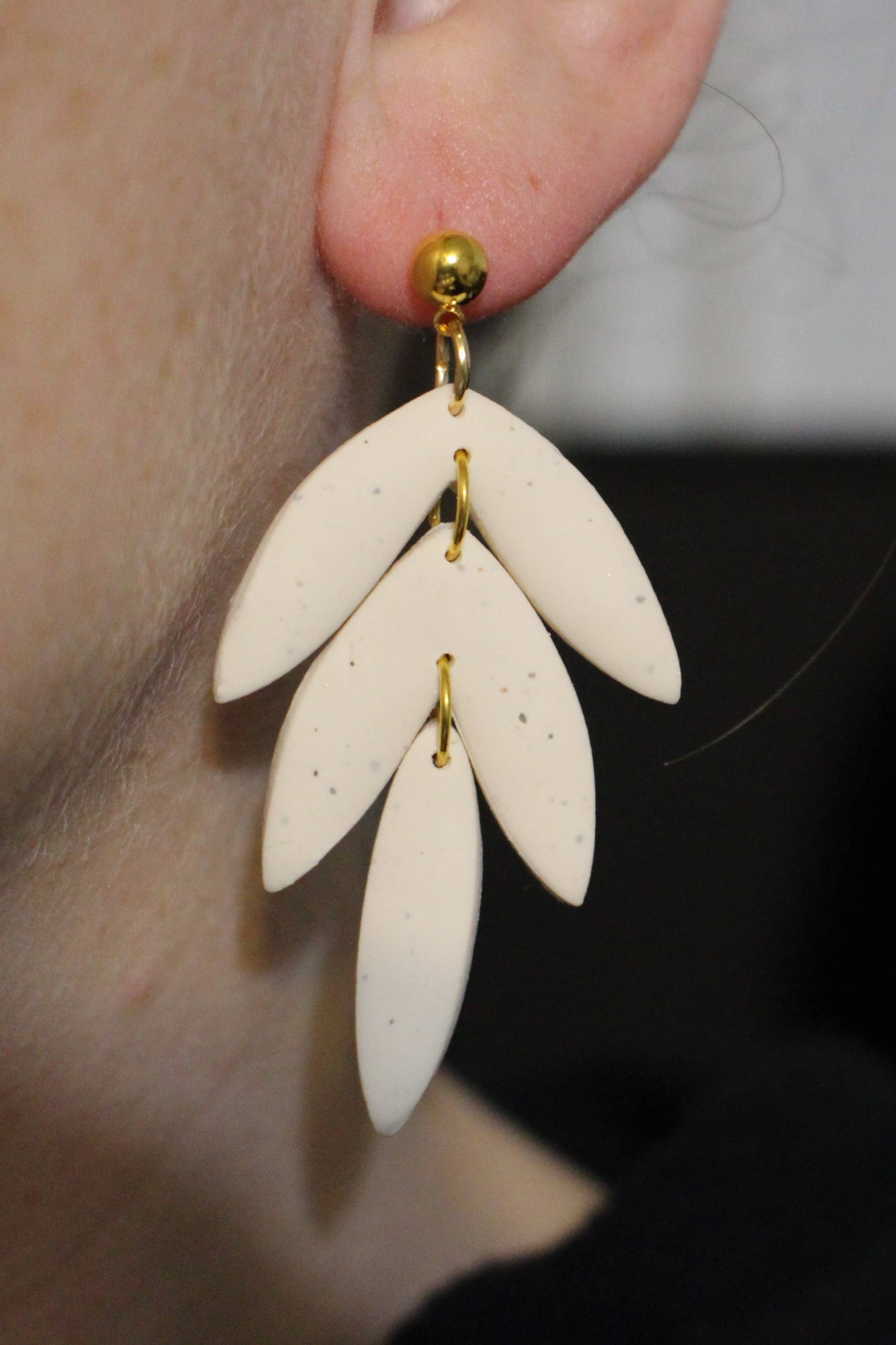 Fern and Arrow co. - Wholesale Dangle Earrings - Ruth- Polymer clay boho bohemian neutral sand dangle earring2