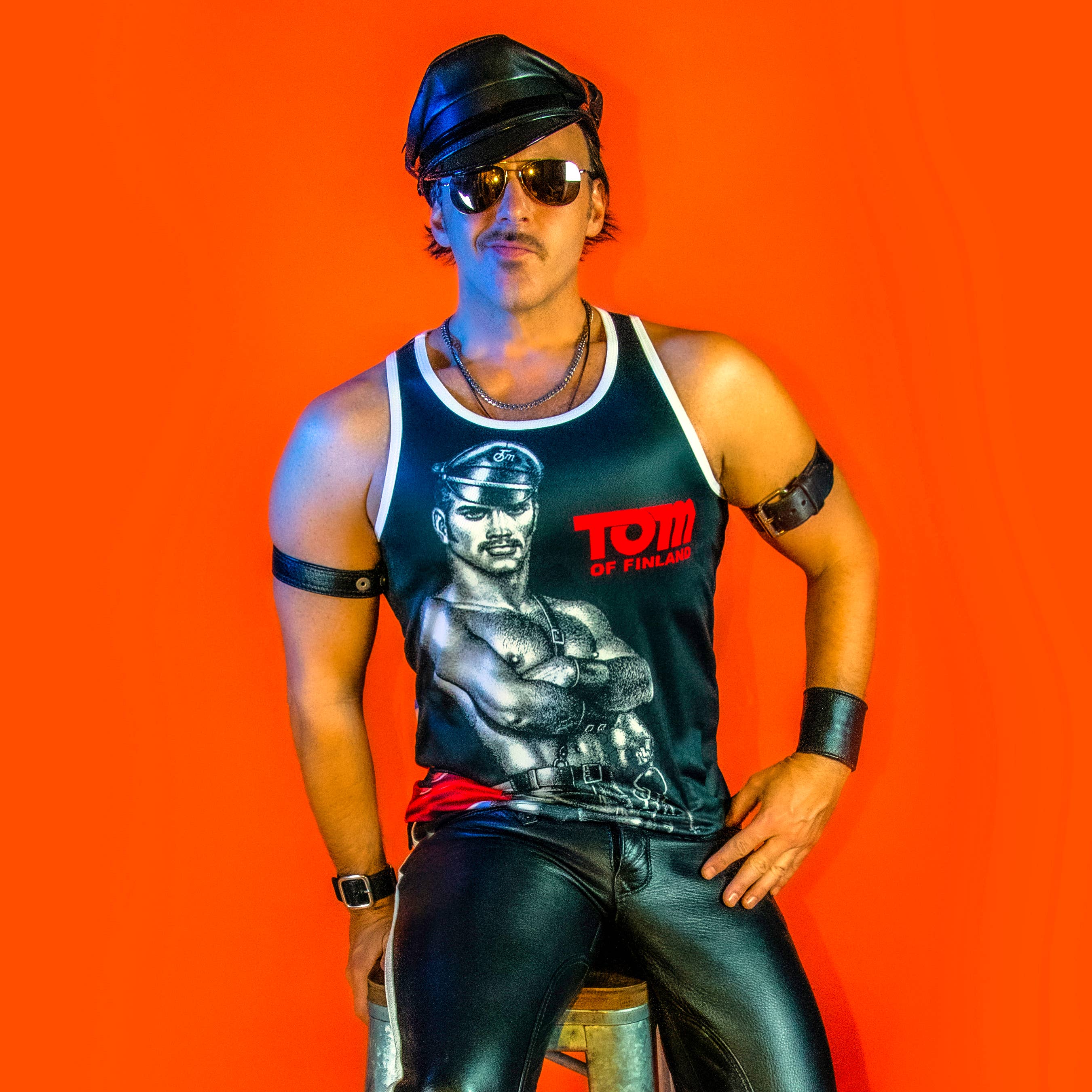 Peachy Kings / Kweer Cards - Wholesale Tank Top - Men's - Tom of Finland Mesh Tank Top — "Leather Stud"4