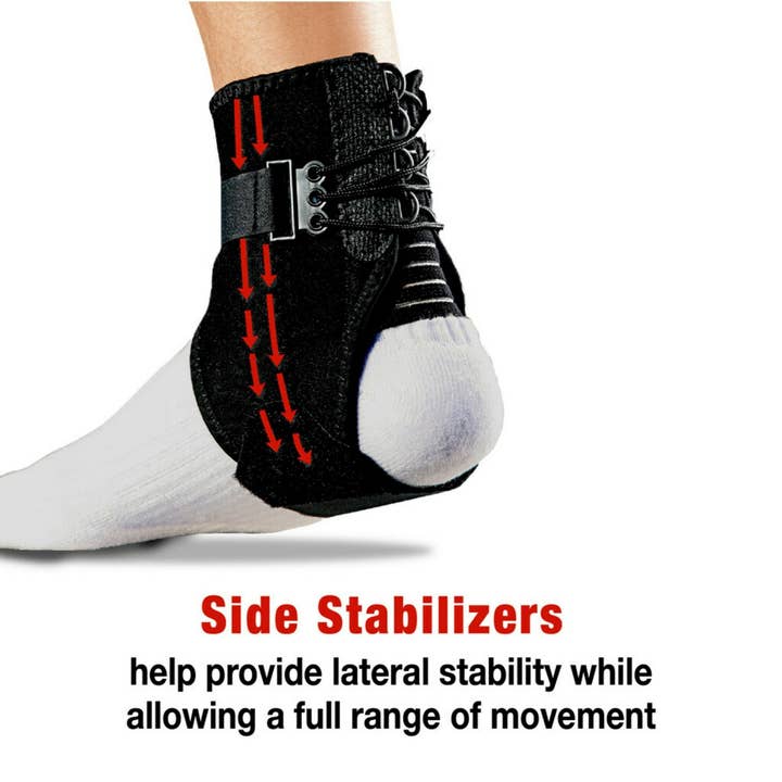 BARSUPPLY - Wholesale Fitness Equipment - ACE Brand Ankle Support with Side Stabilizers, Adjustable, Black, 1 Brace1