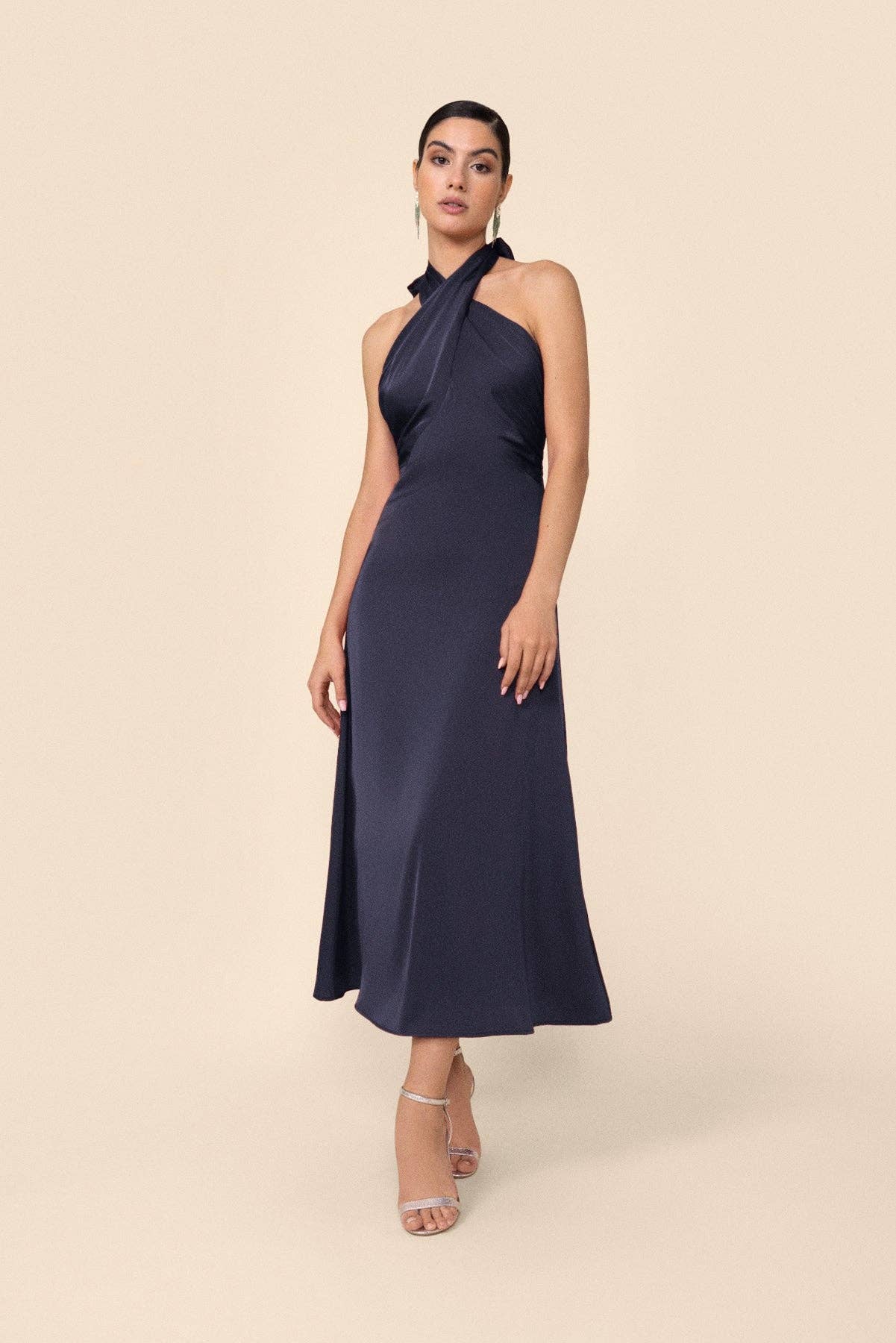 Bruna - Wholesale Dress - Women's - Melania Navy Dress · Le Jardin ·1