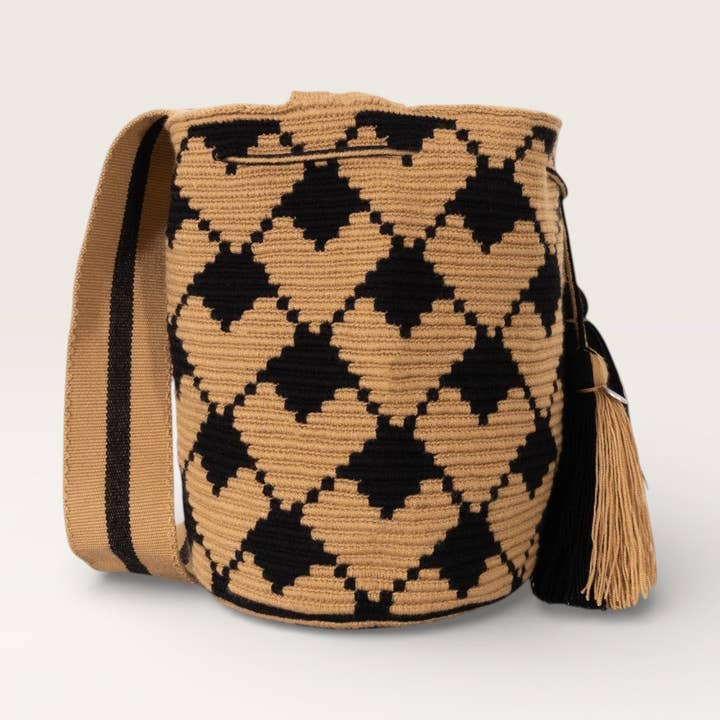 Bandolera geométrica L | Negro para venta al por mayor de Guajii Design