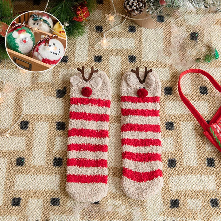 ACCITY - Wholesale Socks - Unisex - SANTA CLAUS FUZZY CHRISTMAS SOCKS GIFTS FOR WOMEN_CWMS076611