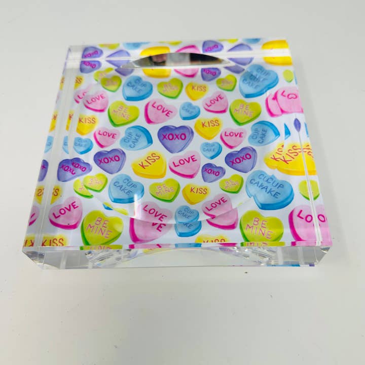 Resinate By KS / by KRISTIN SMITH - Wholesale Decorative Plate/Dish/Bowl - Love Hearts Acrylic Block Candy Dish