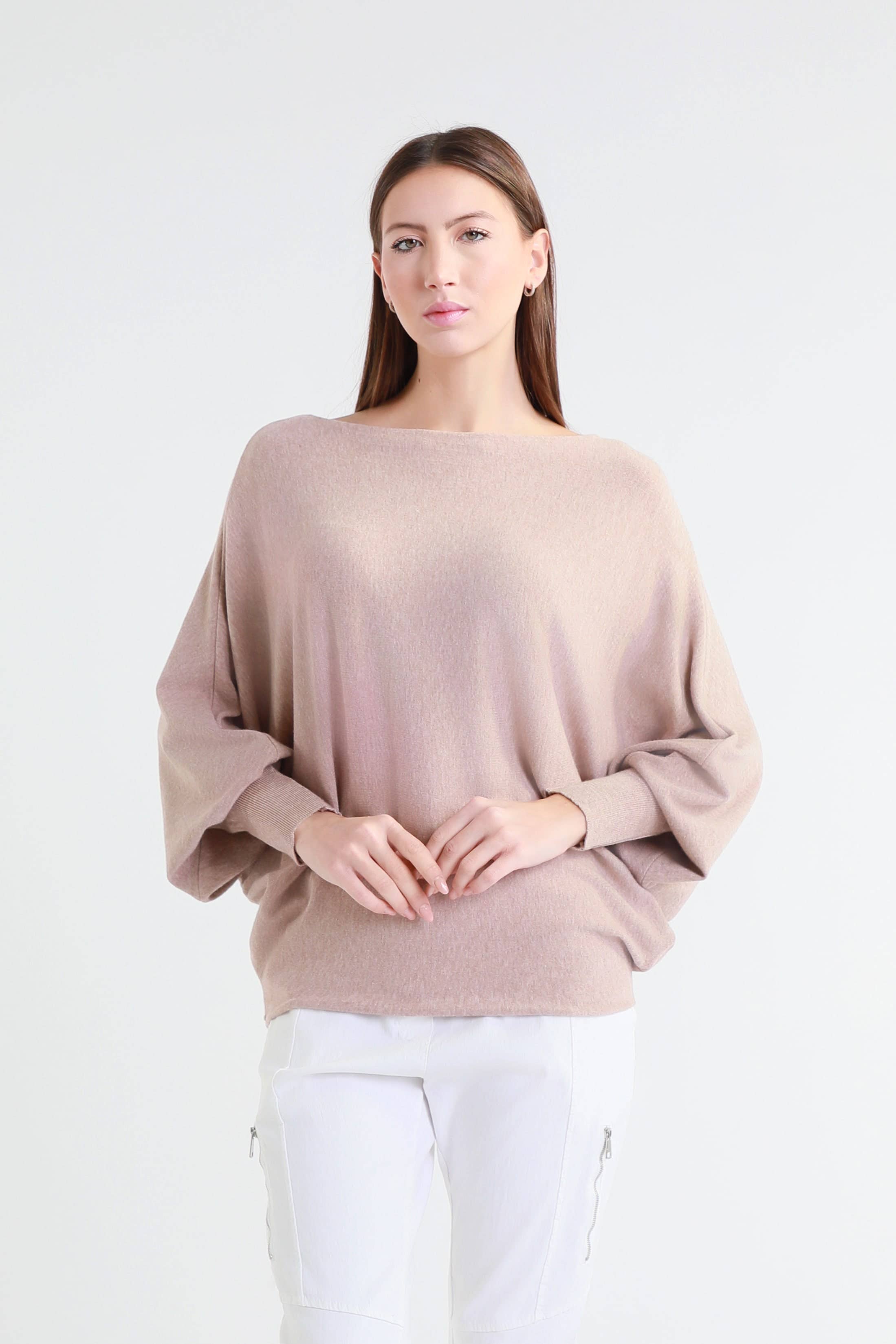 TINA Stephens Italy/Tees By Tina – Engroshandel Pullover - Dame – Mylah seriøst blød batwing sweater (BLS413)25
