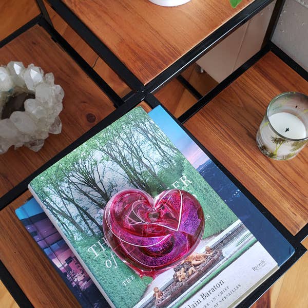 epiphany studios - Wholesale Paper Weight - Heart Paperweight - Cranberry Enchanted4