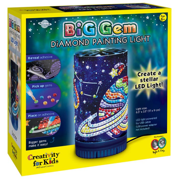 Faber-Castell / Creativity for Kids - Wholesale DIY Craft Kit - Kids - Big Gem Diamond Painting Light - Night Light Craft Kit6