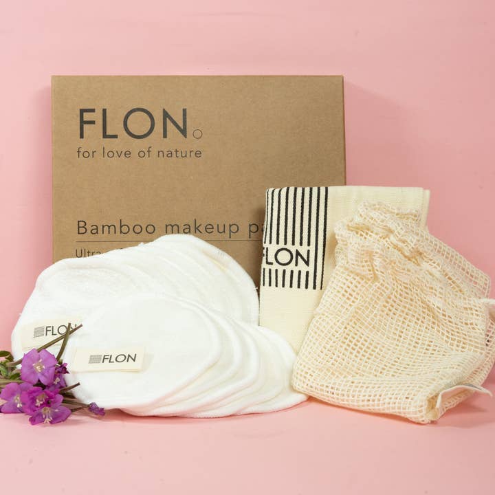 FLON - Wholesale Make-upremover - Herbruikbare bamboe make-up remover pads opberg-/gaaswaszak
