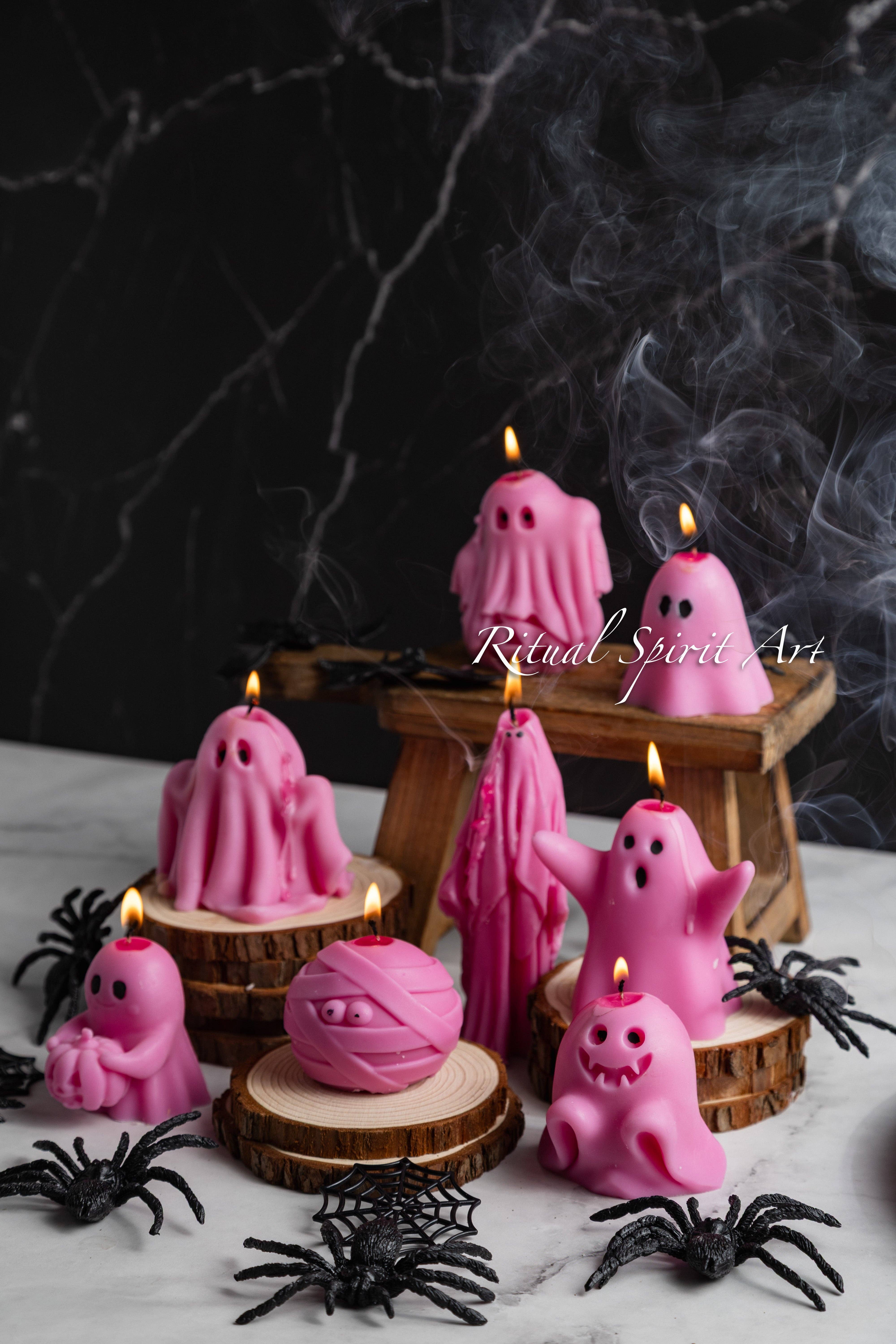 Ritual Spirit ltd - Wholesale Novelty Candle - Pink Boo Crew |  Halloween Decor | Soy 
Wax Ghost Candle1