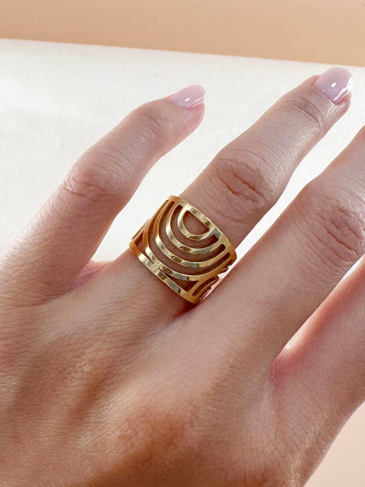 Bague motif en acier inoxydable pour la vente par D Bijoux