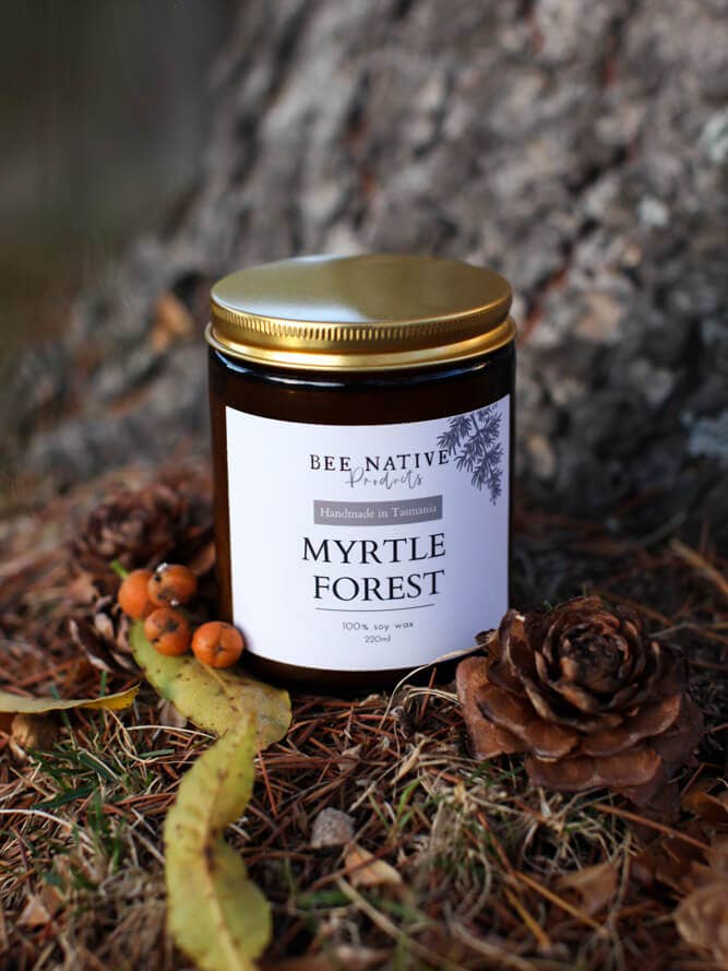 Myrtle Forest Soy Candle for wholesale by Bee native products