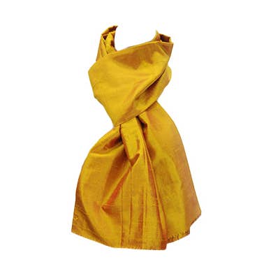 Silk Scarf, Tvåfärgade färger.. guld med rödbrun SLK101/GD för wholesale av World Treasure Trading