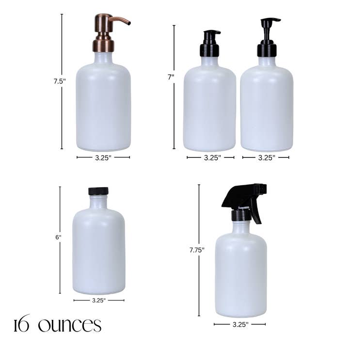 Blush Apothecary - Wholesale Soap Dispenser - White Matte Glass Dispenser Bottle5