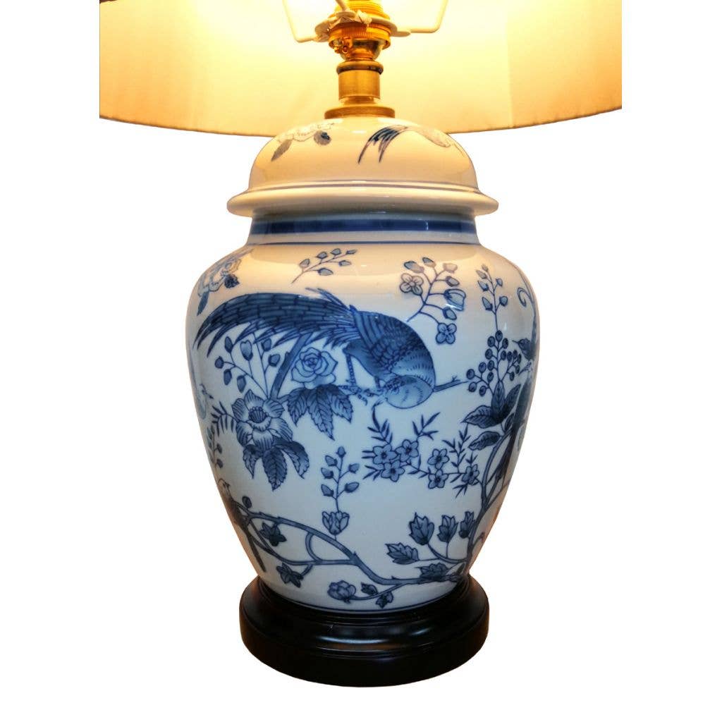 Mandarin Arts Ltd – wholesale Accent/desk lamp – Tropical Birds Jar Lamp2