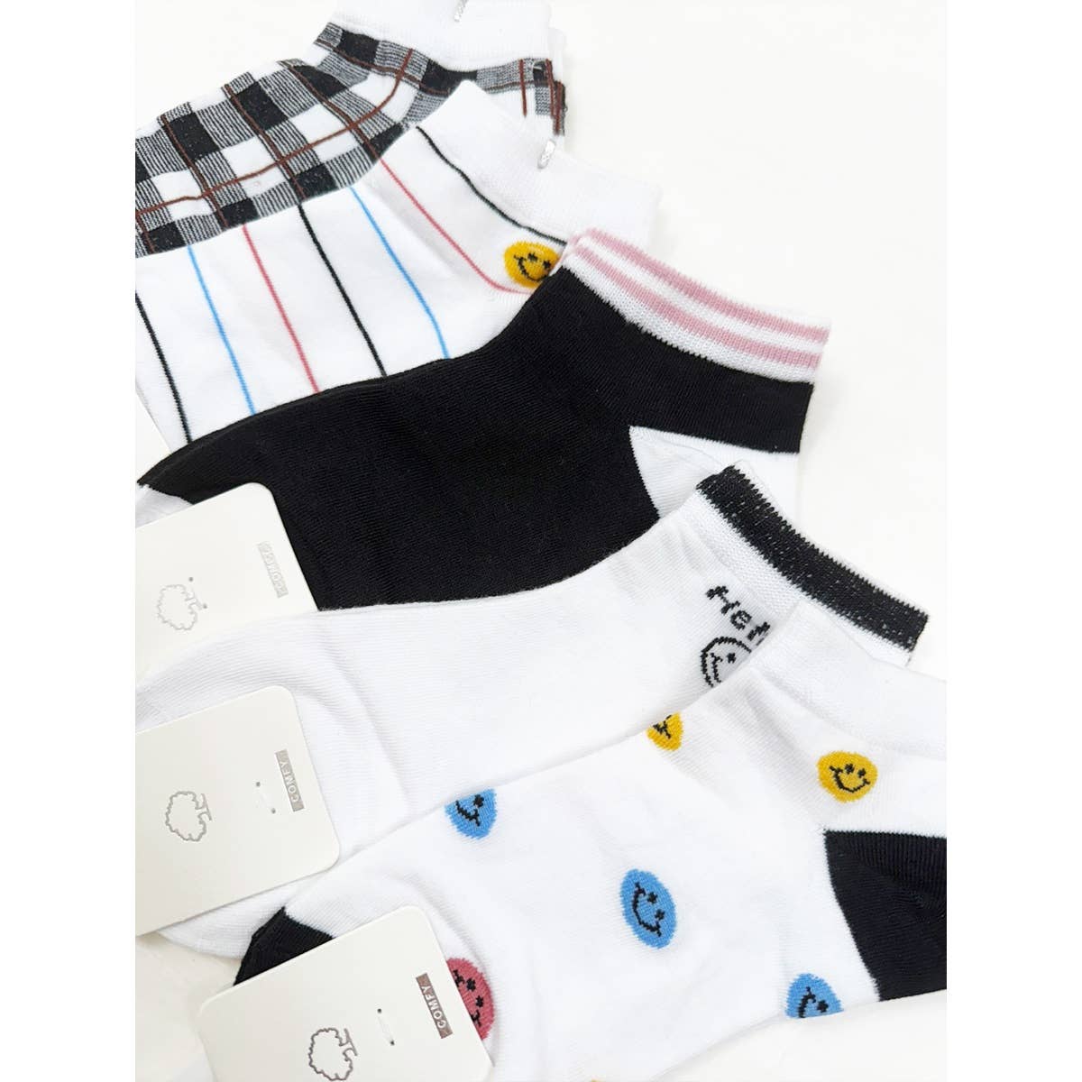 MIX COLOR Assorted Smiley Designs All Year Long Socks for wholesale on Faire4