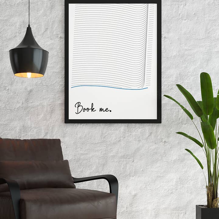 Poster «Book Me». per la vendita all'ingrosso da parte di Marie-Lou Gallery