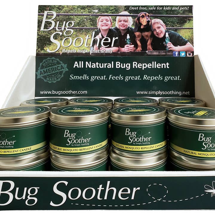 Espositore da banco candela Bug Soother per la vendita all'ingrosso da parte di Eco Lips & Bug Soother