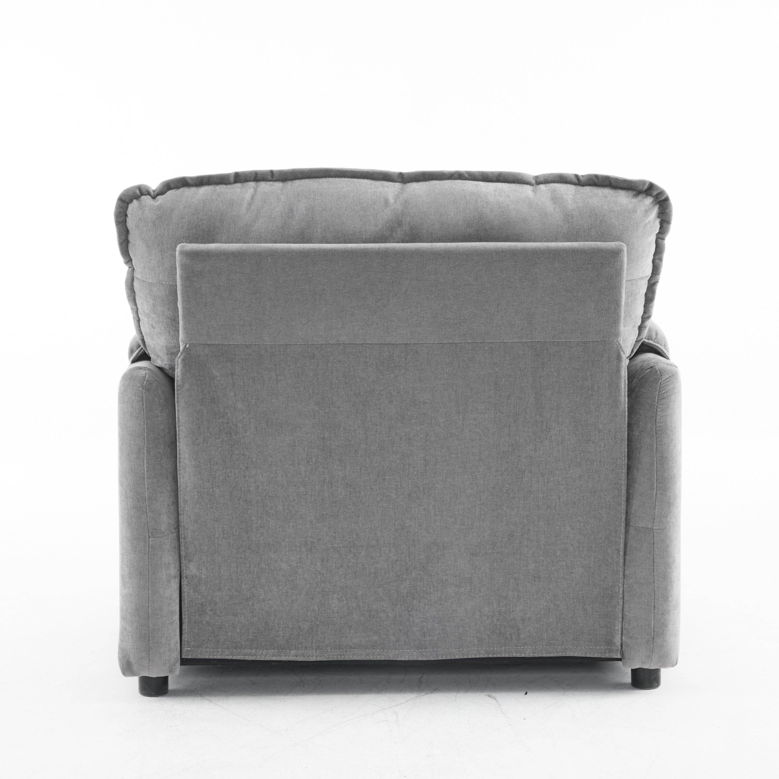 HOMYCASA DESIGN INC - Vente Chaises - Fauteuil Lounge en Chenille Moelleuse - Grand Fauteuil de Lecture avec Coussins Épais, Support Dossier Haut, Gris11