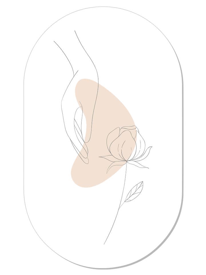 Rosa de arte lineal Muurovaal para venta al por mayor de Label2X B.V.