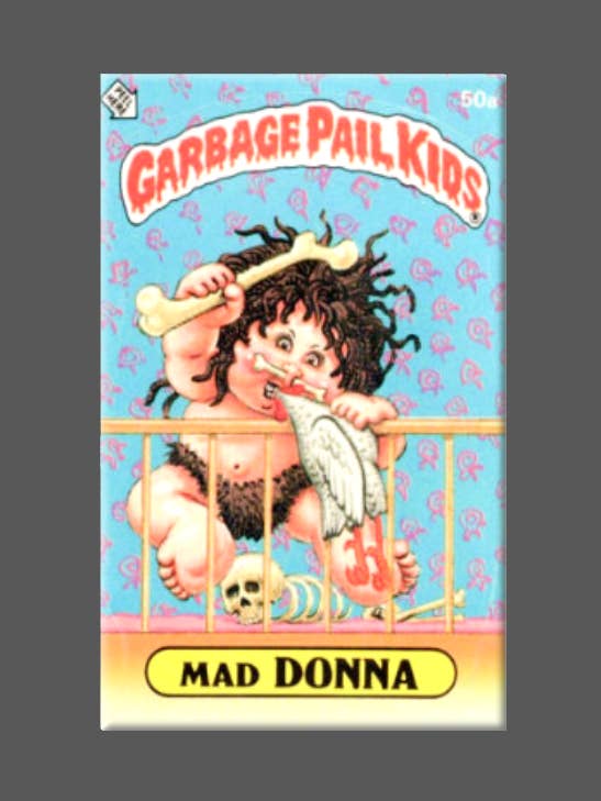 GARBAGE PAIL KIDS, Madonna, Magnet, Knapper, Mad Donna for engroshandel hos Ba Ba Buttons