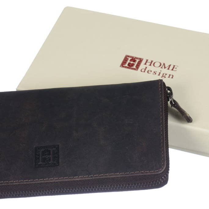 Carteira de couro estilo mulher com zíper de ferro por atacado de Isabelle Rose