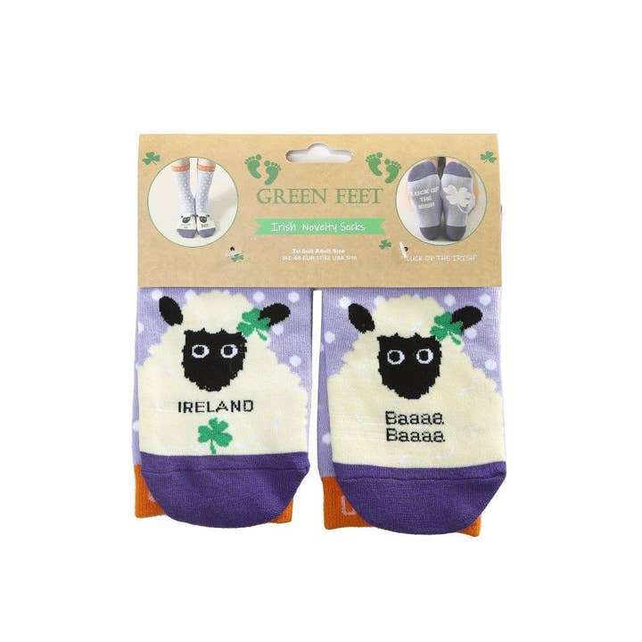 SOC-004A Baa Baa Sheep Novelty Socks for wholesale by Celtic Ore Crafts