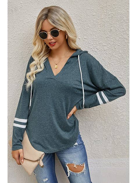 Supreme Fashion - Wholesale Hoodie - Women's - Drawstring Color Block Huddle Up Long Sleeve Hoodie