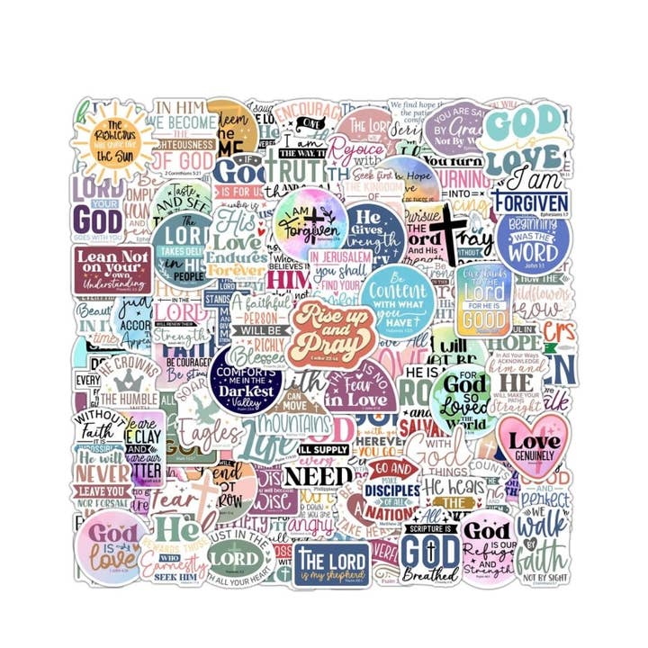 Cross and Crowns - Wholesale Sticker - Christian waterproof stickers