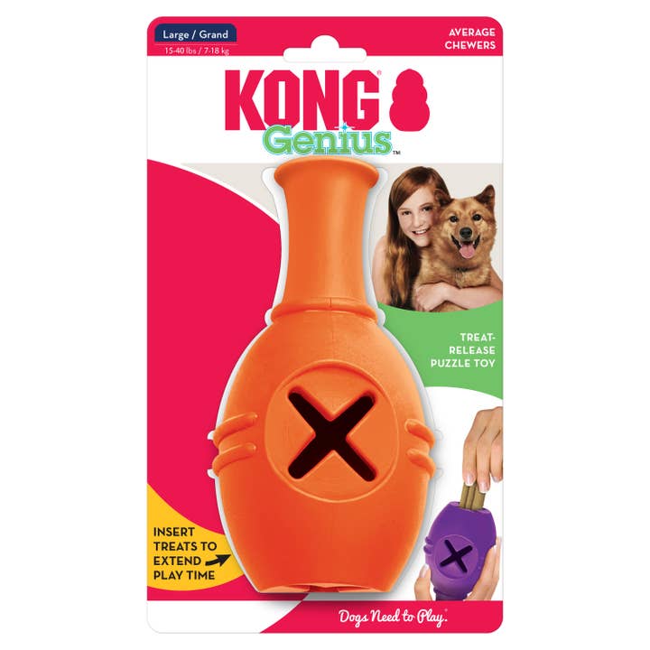 Pet Palette Distribution - Wholesale Pet Toy - Dog - KONG® Genius™ Leo Enrichment Dog Toy Assorted Large