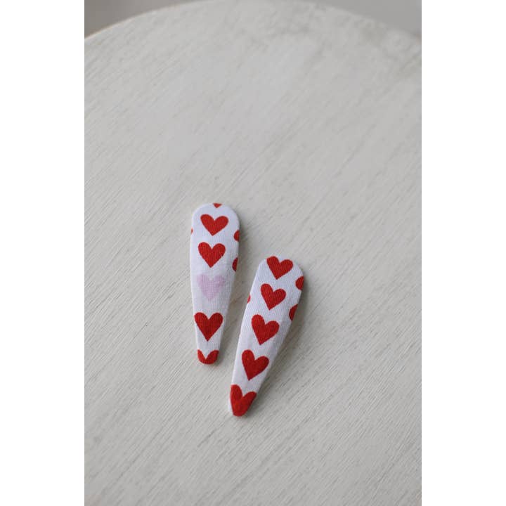 Lanika Atelier, Nika Korošec s.p. - Wholesale Hair Clip - Kids - Hair clips: Red and Pink hearts, Valentines day snap clips2