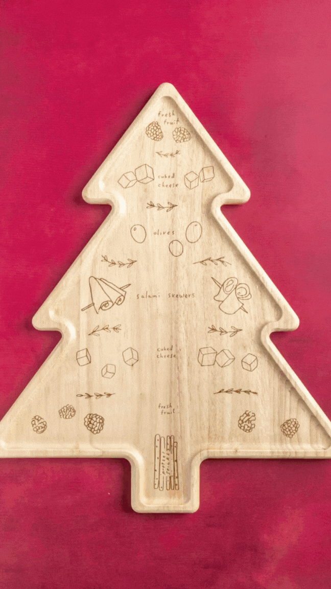 Sophistiplate - Venta al por mayor Tablas de quesos - Tabla de Mapa de Charcutería CharcuteTree | Meg Quinn | 18" x 15,33"4